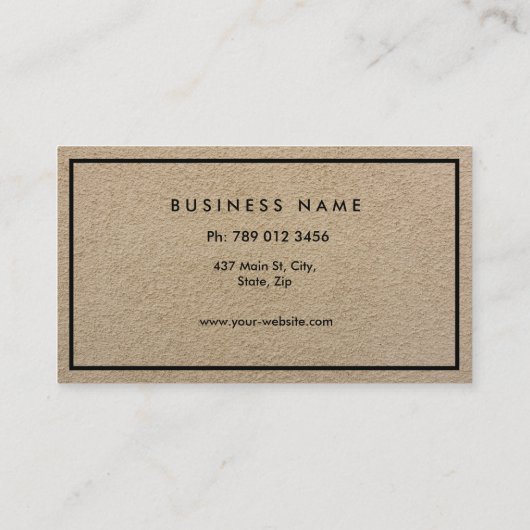 Professional Elegant modern monogram beige Sand Visitekaartje (Achterkant)