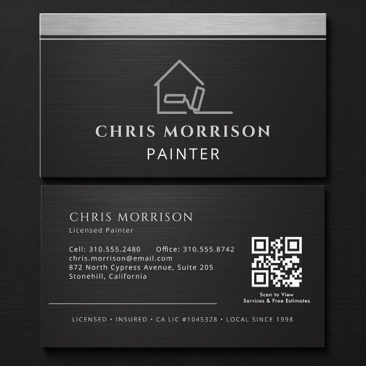 Professional Elegant Modern Painter QR Code Visitekaartje