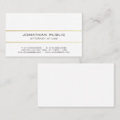 Professional Elegant Modern Plain Gold Attorney Visitekaartje (Voorkant / Achterkant)