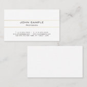 Professional Elegant Modern Plain Gold White Visitekaartje (Voorkant / Achterkant)