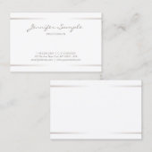Professional Elegant modern platte Silver Effect Visitekaartje (Voorkant / Achterkant)