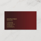 Professional Elegant Modern Red And Gold Template Visitekaartje (Achterkant)