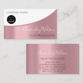 Professional Elegant modern Roos Logo White Visitekaartje (Voorkant / Achterkant)