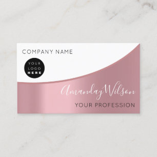Professional Elegant modern Roos Logo White Visitekaartje