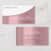Professional Elegant modern Roos White Metallic Visitekaartje (Voorkant / Achterkant)