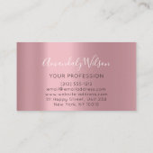 Professional Elegant modern Roos White Metallic Visitekaartje (Achterkant)