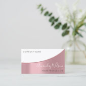 Professional Elegant modern Roos White Metallic Visitekaartje (Staand voorkant)