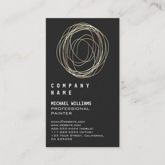 Professional Elegant Modern Silver Black Metal Bus Visitekaartje (Voorkant)