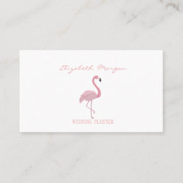 Professional Elegant modern wit, roze flamingo Visitekaartje