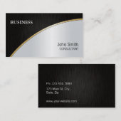 Professional Elegant modern zwart Silver Gold Visitekaartje (Voorkant / Achterkant)
