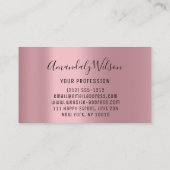 Professional Elegant Moderne Roos Logo Makeup Visitekaartje (Achterkant)