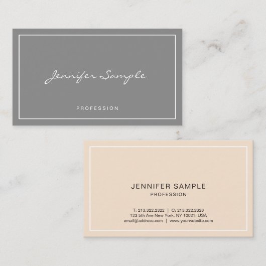 Professional Elegant Moderne Zijde Fins Luxe Visitekaartje (Voorkant / Achterkant)