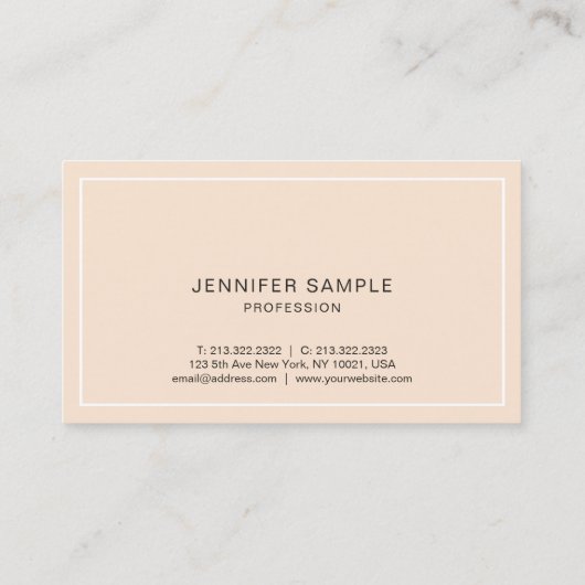 Professional Elegant Moderne Zijde Fins Luxe Visitekaartje (Achterkant)