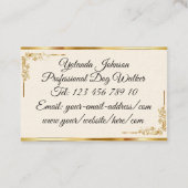 Professional Elegant Monogram Black en Gold Visitekaartje (Achterkant)