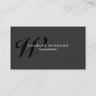 Professional Elegant Monogram Black Visitekaartje