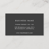 Professional Elegant Monogram Black Visitekaartje (Achterkant)