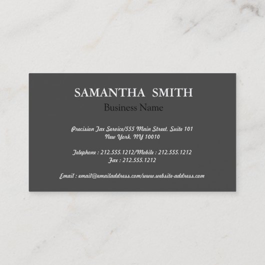 Professional Elegant Monogram Black Visitekaartje (Achterkant)