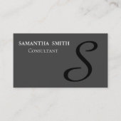 Professional Elegant Monogram Black Visitekaartje (Voorkant)