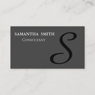Professional Elegant Monogram Black Visitekaartje