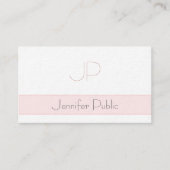 Professional Elegant Monogram Clean Plain Luxe Visitekaartje (Voorkant)