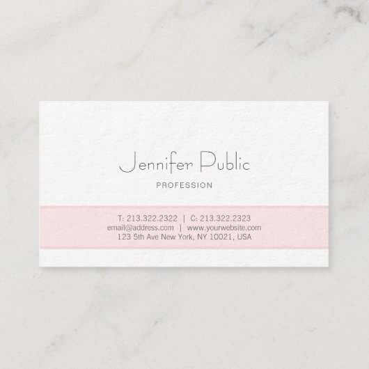 Professional Elegant Monogram Clean Plain Luxe Visitekaartje (Achterkant)