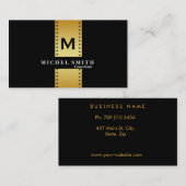 Professional Elegant Monogram Cosmetoloog Gold Visitekaartje (Voorkant / Achterkant)