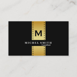 Professional Elegant Monogram Cosmetoloog Gold Visitekaartje