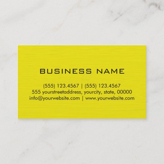 Professional Elegant Monogram Geel Visitekaartje (Achterkant)