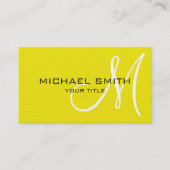 Professional Elegant Monogram Geel Visitekaartje (Voorkant)