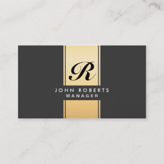 Professional Elegant Monogram Gold en zwart Visitekaartje