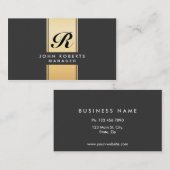 Professional Elegant Monogram Gold en zwart Visitekaartje (Voorkant / Achterkant)
