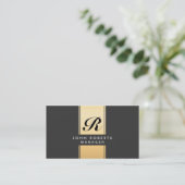 Professional Elegant Monogram Gold en zwart Visitekaartje (Staand voorkant)