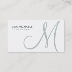 Professional Elegant Monogram Makeup Artiest White Visitekaartje