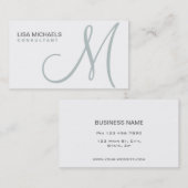 Professional Elegant Monogram Makeup Artiest White Visitekaartje (Voorkant / Achterkant)