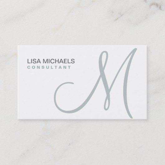 Professional Elegant Monogram Makeup Artiest White Visitekaartje (Voorkant)