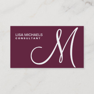 Professional Elegant Monogram Makeup Artist Paars Visitekaartje