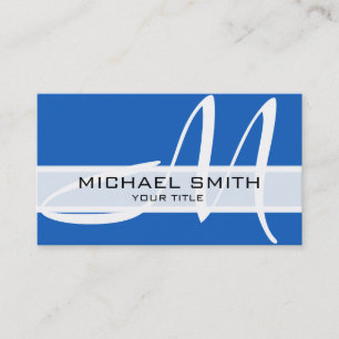Professional Elegant Monogram Modern Denim Visitekaartje