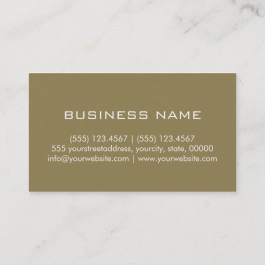 Professional Elegant Monogram Plain Tan Visitekaartje (Achterkant)