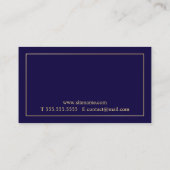 Professional Elegant Navy Blue en Gold Visitekaartje (Achterkant)