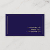 Professional Elegant Navy Blue en Gold Visitekaartje (Achterkant)