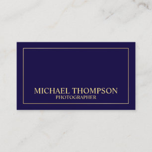 Professional Elegant Navy Blue en Gold Visitekaartje
