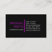Professional Elegant Paars Modern Plain Black Visitekaartje (Achterkant)