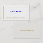 Professional Elegant Plain Attorney Simple White Visitekaartje (Voorkant / Achterkant)