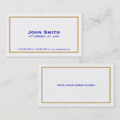 Professional Elegant Plain Attorney White Simple Visitekaartje (Voorkant / Achterkant)