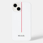 Professional Elegant Plain Minimalistisch Rood Wit Case-Mate iPhone Case (Achterkant)
