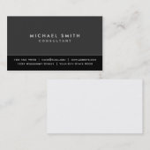 Professional Elegant Plain Modern Black en Grey Visitekaartje (Voorkant / Achterkant)