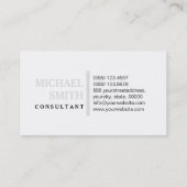 Professional Elegant Platinum Modern Plain White Visitekaartje (Achterkant)