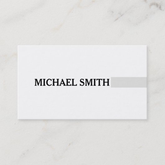 Professional Elegant Platinum Modern Plain White Visitekaartje (Voorkant)