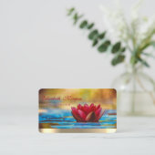 Professional Elegant Red Lotus, Yoga Visitekaartje (Staand voorkant)