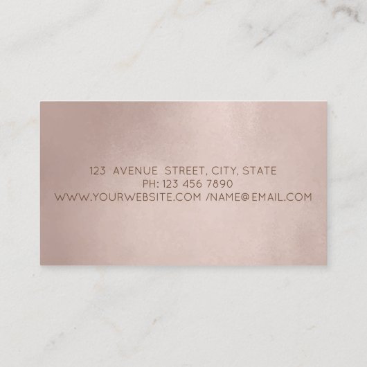 Professional Elegant Roos Gold Brush Cirkel Visitekaartje (Achterkant)